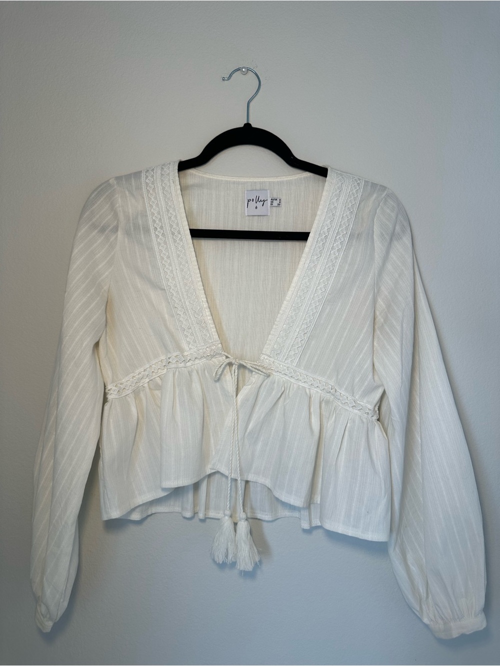 Princess Polly Rain Dance Tie Front Top White
